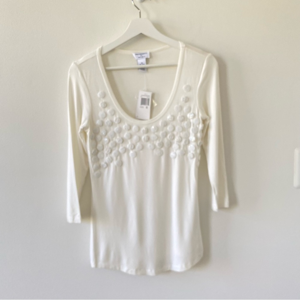 Philosophy by Republic Women’s Scoop Neck 3/4 Sleeve Knit Top NEW